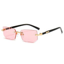 Trendy Rimless Rectangle Sunglasses for Men and Women Stylish Trendy Rimless Rectangle Sunglasses for Men and Women Stylish