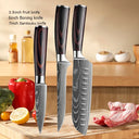 Professional Damascus Kitchen Knife Set with Santoku Cleaver Professional Damascus Kitchen Knife Set with Santoku Cleaver