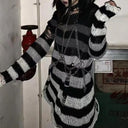Gothic Striped Sweater: Edgy Punk Style for Women Gothic Striped Sweater: Edgy Punk Style for Women