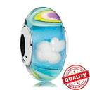 Colorful Heart Murano Glass Charm Sterling Silver for Pandora Colorful Heart Murano Glass Charm Sterling Silver for Pandora