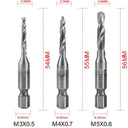 Tap Drill Bit Set Titanium Plated HSS Screw Thread Hex Shank Kit Tap Drill Bit Set Titanium Plated HSS Screw Thread Hex Shank Kit