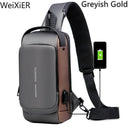 Anti Theft Chest Bag Stylish Waterproof Crossbody USB Port Anti Theft Chest Bag Stylish Waterproof Crossbody USB Port