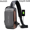 Anti Theft Chest Bag Crossbody USB Port Waterproof Anti Theft Chest Bag Crossbody USB Port Waterproof