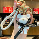 Crystal Bow Tie Bear Keychain Charm Pendant Cute Accessory Crystal Bow Tie Bear Keychain Charm Pendant Cute Accessory
