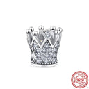 Crown Flowers Heart Silver Bead Charm Elegant Pandora Accessory Crown Flowers Heart Silver Bead Charm Elegant Pandora Accessory