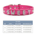 Leather Personalized Pet Collar With Rhinestone Letters Leather Personalized Pet Collar With Rhinestone Letters