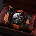 Luxury Men's Leather Watches Set for Elegant Style Luxury Men's Leather Watches Set for Elegant Style