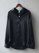 Autumn Vintage White Button Up Shirt Streetwear Blouse Autumn Vintage White Button Up Shirt Streetwear Blouse