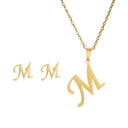 Fashion Stainless Steel Alphabet Initial Necklace Set For Women Fashion Stainless Steel Alphabet Initial Necklace Set For Women
