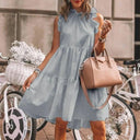 Elegant Ruffle Sleeve A Line Mini Dress For Women Fashion Elegant Ruffle Sleeve A Line Mini Dress For Women Fashion