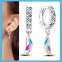 Zircon Heart Shaped Silver Earrings Elegant Gift for Women Zircon Heart Shaped Silver Earrings Elegant Gift for Women