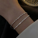 Elegant Silver Gypsophila Bracelet Sparkling Adjustable Elegant Silver Gypsophila Bracelet Sparkling Adjustable