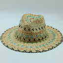 Raffia Straw Hat for Women Bohemian Colorful Vacation Hat Raffia Straw Hat for Women Bohemian Colorful Vacation Hat