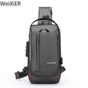 Anti Theft Chest Bag Stylish Waterproof Crossbody USB Port Anti Theft Chest Bag Stylish Waterproof Crossbody USB Port