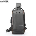 Anti Theft Chest Bag Crossbody USB Port Waterproof Anti Theft Chest Bag Crossbody USB Port Waterproof