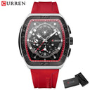 CURREN Men's Colorful Multi-Functional Tonneau Quartz Watch CURREN Men's Colorful Multi-Functional Tonneau Quartz Watch