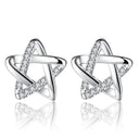 Starlight Elegance Silver Star Stud Earrings Dazzling Zircon Design Starlight Elegance Silver Star Stud Earrings Dazzling Zircon Design