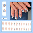 Purple Floral Ballerina Nail Tips 24pcs False Nails Box Purple Floral Ballerina Nail Tips 24pcs False Nails Box