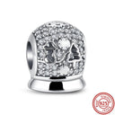 Crown Flowers Heart Silver Bead Charm Elegant Pandora Accessory Crown Flowers Heart Silver Bead Charm Elegant Pandora Accessory
