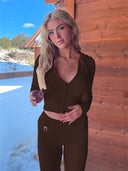 Fantoye Knitted Tracksuit Set Cozy Winter Loungewear Fantoye Knitted Tracksuit Set Cozy Winter Loungewear