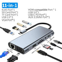 USB C Hub 11 in 1 Type C To 4K HDMI Adapter for Laptop USB C Hub 11 in 1 Type C To 4K HDMI Adapter for Laptop