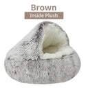 Round Plush Pet Bed with Cover Cozy 2-in-1 Nest for Small Dogs Round Plush Pet Bed with Cover Cozy 2-in-1 Nest for Small Dogs