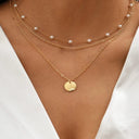Vintage Double Round Charm Layered Necklace Women's Jewelry Vintage Double Round Charm Layered Necklace Women's Jewelry