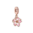 Fashion Pink Pansy Flower Pendant Bead 925 Sterling Silver Fashion Pink Pansy Flower Pendant Bead 925 Sterling Silver