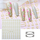 Marble Blue Nail Art Stickers Golden Wave Line Kit Set Marble Blue Nail Art Stickers Golden Wave Line Kit Set