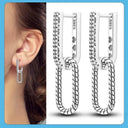 Zircon Heart Shaped Silver Earrings Elegant Gift for Women Zircon Heart Shaped Silver Earrings Elegant Gift for Women