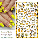 Butterfly and Fruit Nail Sticker Set with 5D Floral Designs Butterfly and Fruit Nail Sticker Set with 5D Floral Designs