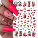 Butterfly and Fruit Nail Sticker Set with 5D Floral Designs Butterfly and Fruit Nail Sticker Set with 5D Floral Designs