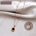 Stylish Stainless Steel Roman Digital Pendant Necklace Stylish Stainless Steel Roman Digital Pendant Necklace