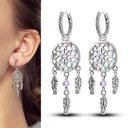Zircon Heart Shaped Silver Earrings Elegant Gift for Women Zircon Heart Shaped Silver Earrings Elegant Gift for Women
