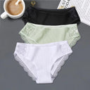 Patchwork Lace Cotton Panties Set Elegant Low Rise Lingerie Patchwork Lace Cotton Panties Set Elegant Low Rise Lingerie