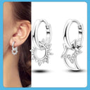 Zircon Heart Shaped Silver Earrings Elegant Gift for Women Zircon Heart Shaped Silver Earrings Elegant Gift for Women