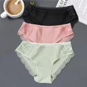 Patchwork Lace Cotton Panties Set Elegant Low Rise Lingerie Patchwork Lace Cotton Panties Set Elegant Low Rise Lingerie