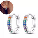 Zircon Heart Shaped Silver Earrings Elegant Gift for Women Zircon Heart Shaped Silver Earrings Elegant Gift for Women