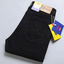 Spring Men's Slim Jeans Classic Style Straight Elasticity Cotton Denim Pants Male Brand Trousers Wine Red Black White Spring Men's Slim Jeans Classic Style Straight Elasticity Cotton Denim Pants Male Brand Trousers Wine Red Black White