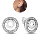 Zircon Heart Shaped Silver Earrings Elegant Gift for Women Zircon Heart Shaped Silver Earrings Elegant Gift for Women