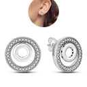 Zircon Heart Shaped Silver Earrings Elegant Gift for Women Zircon Heart Shaped Silver Earrings Elegant Gift for Women