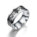 Classic 8mm Black Tungsten Wedding Celtic Dragon Ring Band Classic 8mm Black Tungsten Wedding Celtic Dragon Ring Band