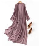 Women 100% Natural Silk Long Top Kimono Cardigan MM148 Women 100% Natural Silk Long Top Kimono Cardigan MM148