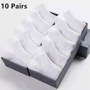 Mens Boat Socks Set 10 Pairs Classic Colors Black White Grey Mens Boat Socks Set 10 Pairs Classic Colors Black White Grey
