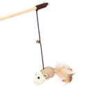 Interactive Feather Cat Toy Stick With Mini Bell Teaser Interactive Feather Cat Toy Stick With Mini Bell Teaser