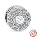 Crown Flowers Heart Silver Bead Charm Elegant Pandora Accessory Crown Flowers Heart Silver Bead Charm Elegant Pandora Accessory