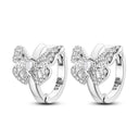 Zircon Heart Shaped Silver Earrings Elegant Gift for Women Zircon Heart Shaped Silver Earrings Elegant Gift for Women