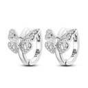 Zircon Heart Shaped Silver Earrings Elegant Gift for Women Zircon Heart Shaped Silver Earrings Elegant Gift for Women
