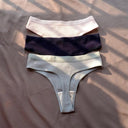 3 Pcs Seamless Ladies Ribbed Cotton Thong Set for Comfort 3 Pcs Seamless Ladies Ribbed Cotton Thong Set for Comfort