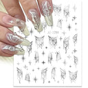 Butterfly and Fruit Nail Sticker Set with 5D Floral Designs Butterfly and Fruit Nail Sticker Set with 5D Floral Designs